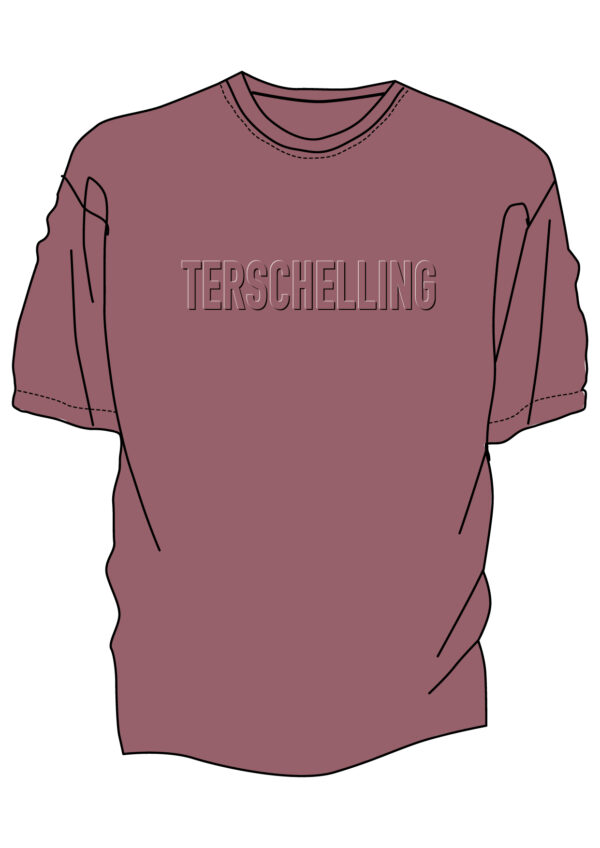 T-shirt Terschelling oud roze