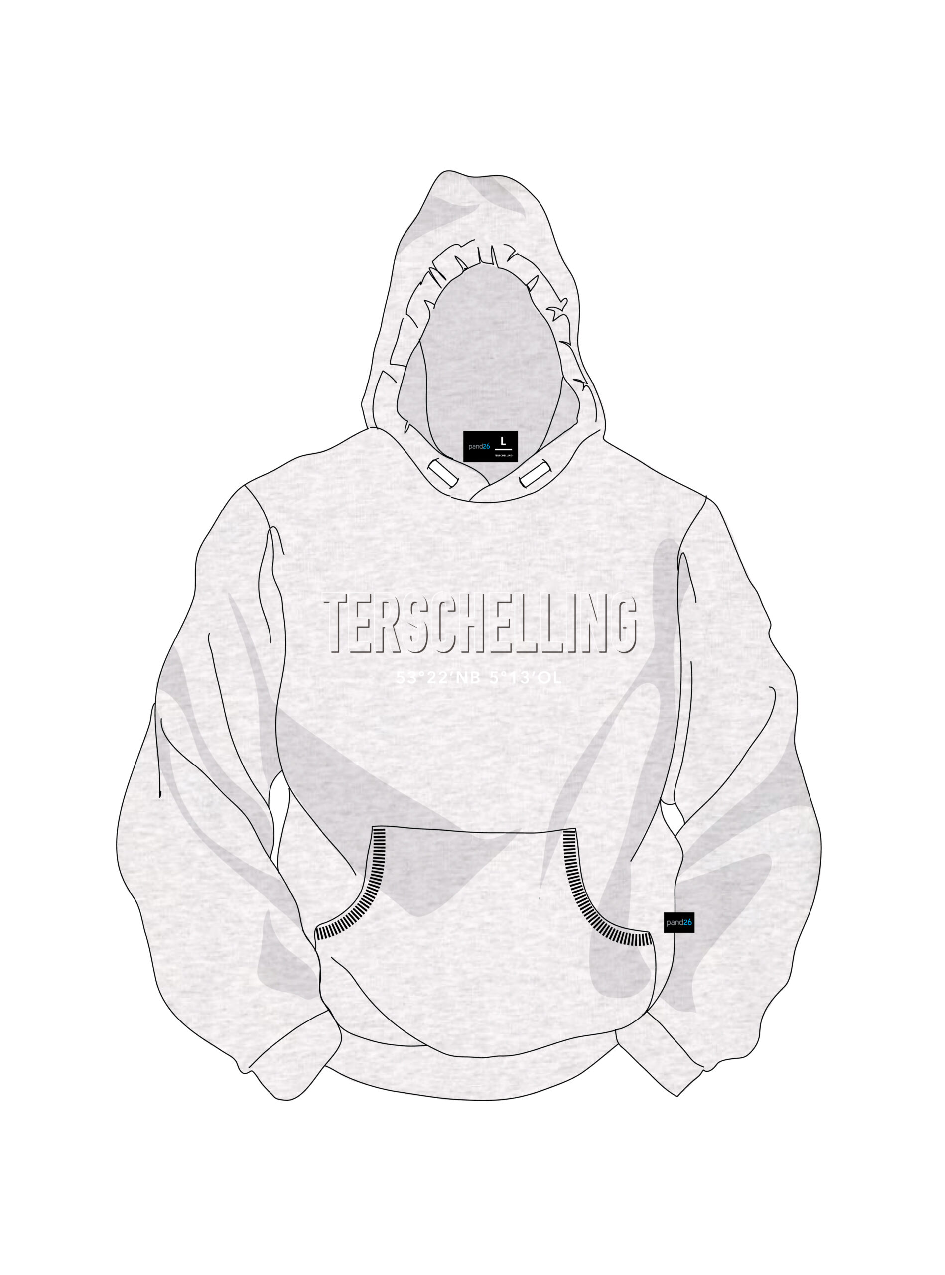 Terschelling Trui,hoodie .Kleur :cool heather grey